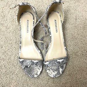 Snake skin Heels /Sandles Size 7.5 -8